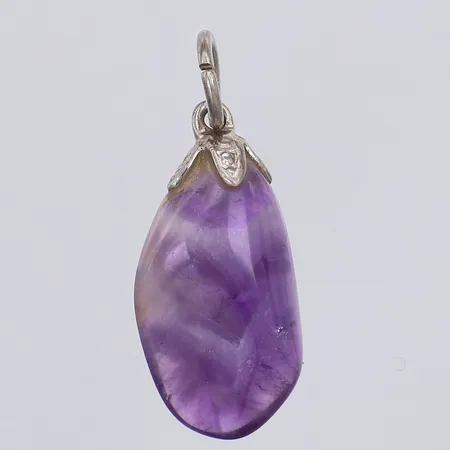 Hänge med translucent ametist 25mm, metallhänge
