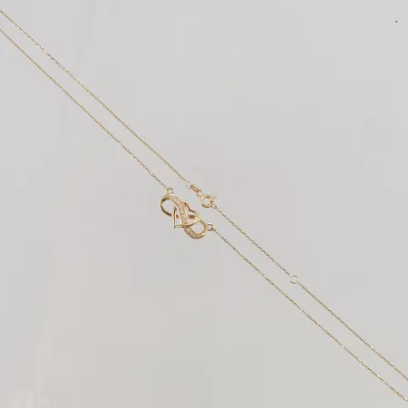 Collier med diamanter 6 x ca. 0,015 + 2 x ca. 0,01 +  2x0,006ct, 40,5+44,5cm, bredd: 1mm, Glamira, certifikat daterat 30.11.2021, etui, ytterkartong, 14K 3,5g Vikt: 3,5 g