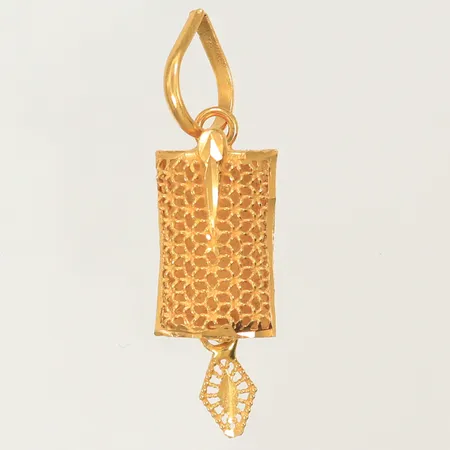 Hänge med filigranarbete, längd ca 30mm, bredd 1-9mm, 21K, 1,4g 