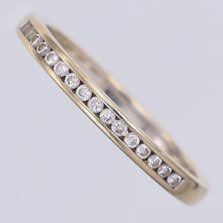 Ring med diamanter 16 x ca 0,01ct stl 17¾, Guldfynd, vitguld behov av rodinering, 18K Vikt: 2,6 g