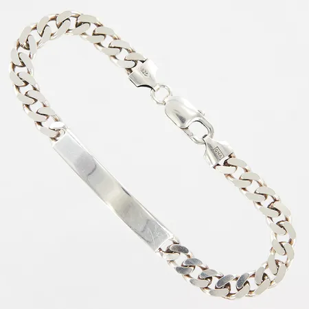Armband pansr med pltta, ograverad, 20cm, bredd: 7mm, GHA silver 925/1000 Vikt: 17,9 g