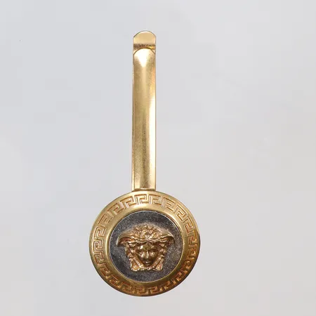 Hårspänne Versace i gul/vitmetall längd 70mm made in Italy