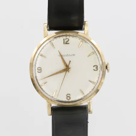 Herrur Jaeger-LeCoultre, 14K, manuell, Ø36mm, originalarmband samt spänne, kronan fast/servicebehov, märken, repor, gravyr, inga övriga tillbehör, 14K 