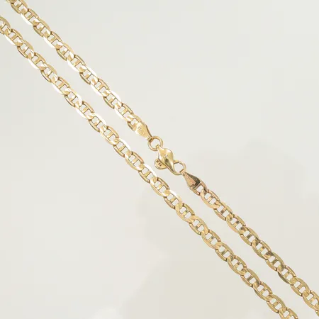 Halskedja, längd ca 53cm, bredd 4mm, 14K, 13,9g 