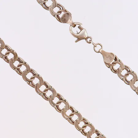 Kedja Bismarck, 51cm, bredd 5,7mm, defekt lås, Silver 925/1000.  Vikt: 17,3 g