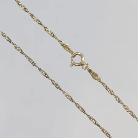 Kedja Singapore 45cm bredd 1mm 14K Vikt: 1,5 g