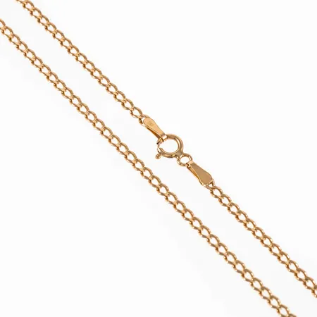 Kedja Gles pansar i 14K guld. Den är 56 cm lång, 2,2 mm bred och väger 4,4g. Springring. 