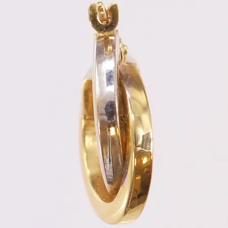 Ett udda örhänge, tvåfärgad, bucklig, 14mm, 14K Vikt: 1 g