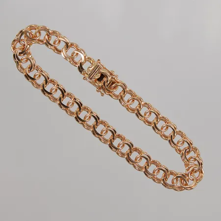 Armband Bismarck 19cm, bredd 7,7mm, GHA, 18K,  Vikt: 19,8 g