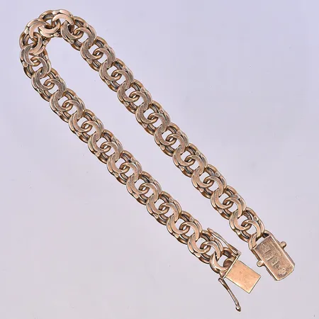 Armband Bismarck, längd 19,5 cm, bredd 8 mm, 18K. Vikt: 24,6 g