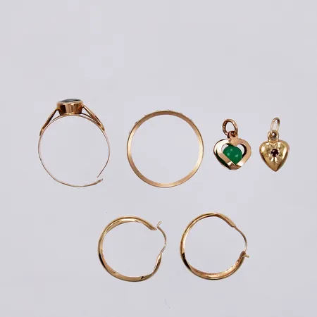 Ringar hängen örhängen, defekta gravyr, 18K Vikt: 5 g