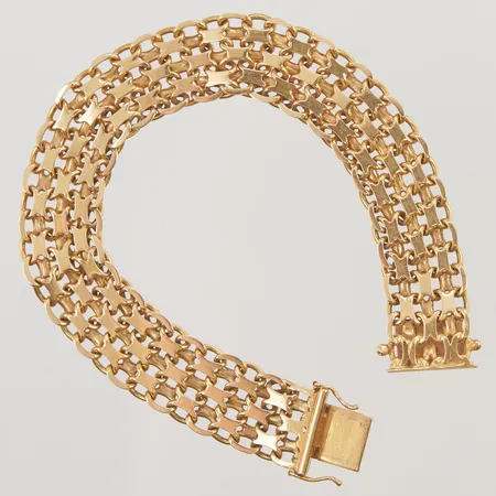 Armband x-länk, 19cm, bredd:14mm, 18K 30,9g.