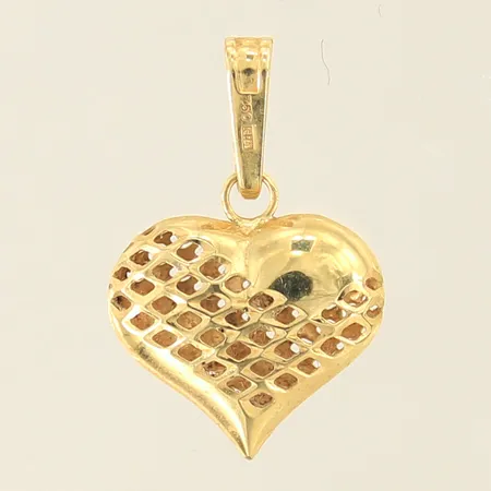 Hänge, hjärta, med genombruten dekor, 21x14mm, GHA, 18K  Vikt: 0,7 g