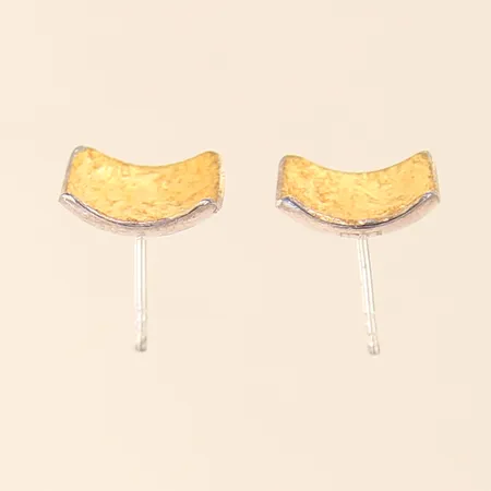 Ett par örhängen, Ø12mm, delvis förgyllda, saknar stopp, silver 925/1000 Vikt: 1,9 g