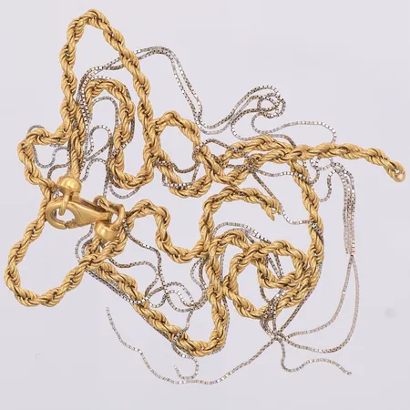 Kedja gul/vitguld defekt, av, 18K Vikt: 10 g