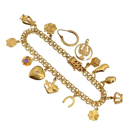 Diverse smycken, 18K guld, slitage och defekter Vikt: 18,2 g