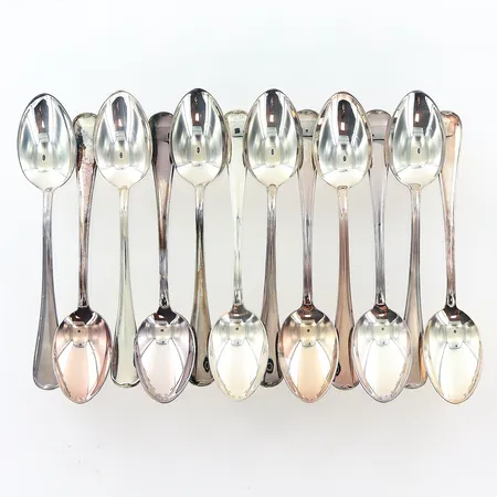 12 kaffeskedar modell Svensk Rund, 120mm, GAB, silver 830/1000. Vikt: 150,8 g