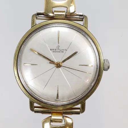 Armbandsur Breitling Geneve, boett nr 2936, serie nr. 987183 cal Felsa 4010, manuell uppdragning, repigt glas, behov av service, går korta stunder för att sedan stanna