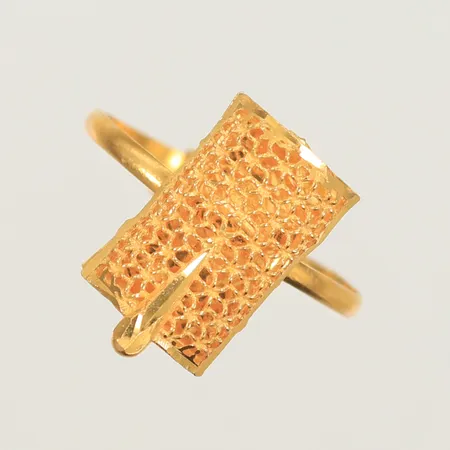 Ring reglerbar storlek, bredd 2-9mm (defekt, ojämn skena) 21K, 1,7g 