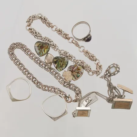 Diverse Silversmycken, skador finns, S830-925/1000, 78,1g.