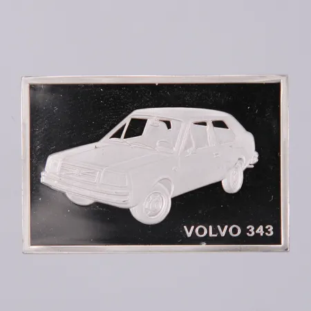 Silvertacka Volvo 343 ca 36x25mm, silver 925/1000 Vikt: 18,9 g
