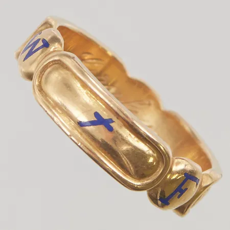 Ordensring, Ø22, bredd: 6,4mm, gravyr, 18K, 10,3g.