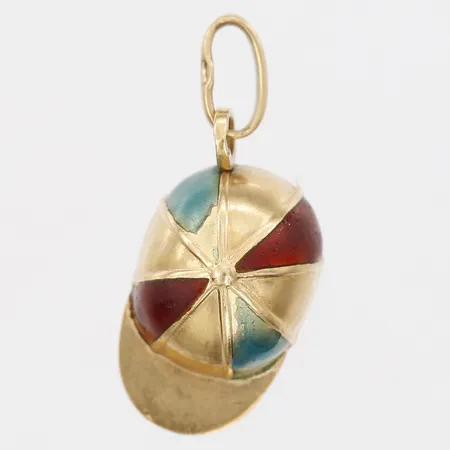 Hänge i form av en keps, emaljbortfall, höjd 28mm, bredd 10mm, 18K guld Vikt: 1,4 g