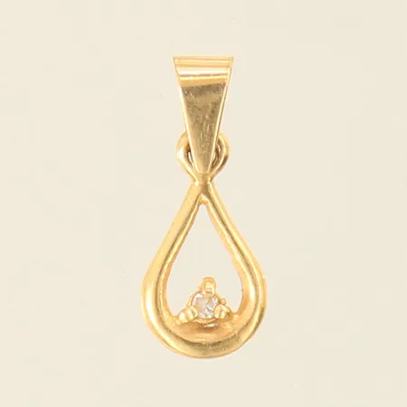 Hänge med diamant ca 0,005ct, 14x6mm, 18K  Vikt: 0,3 g