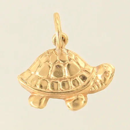 Hänge, sköldpadda, Ø14mm, 18K  Vikt: 0,6 g