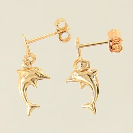 Ett par örhängen delfiner, 19-7,5mm, 18K  Vikt: 0,7 g