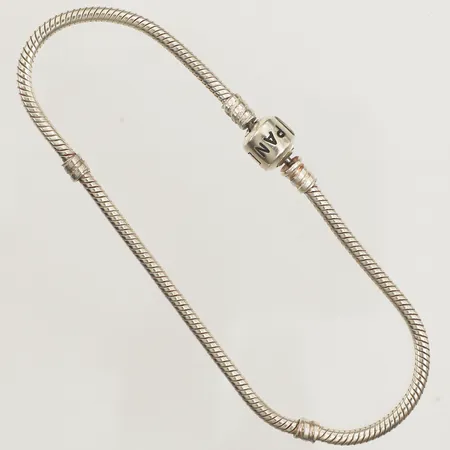 Armband, Pandora, längd 23cm, bredd 3mm, 925/1000 silver  Vikt: 15,4 g