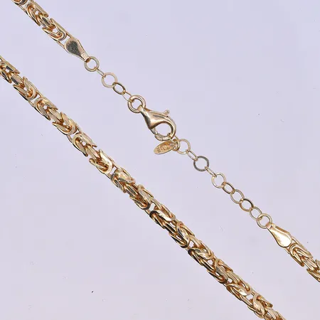 Kedja Kejsarlänk, längd 47+3 cm, bredd 3 mm, 18K. Vikt: 28,7 g