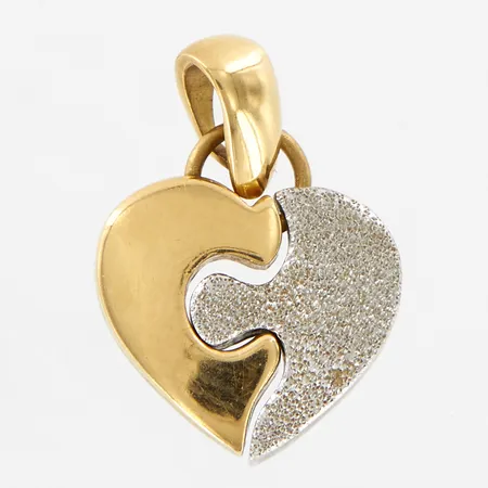Hänge hjärta gulguld/vitguld, 20mm, bredd: 14mm, GHA 18K  Vikt: 2,4 g
