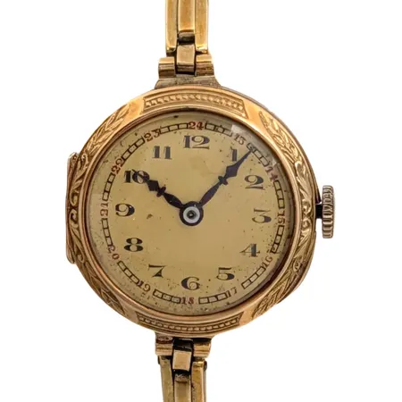 Damur, 14K guld (boett och länk), Ø21 mm, manuell - defekt urverk, 11,9g