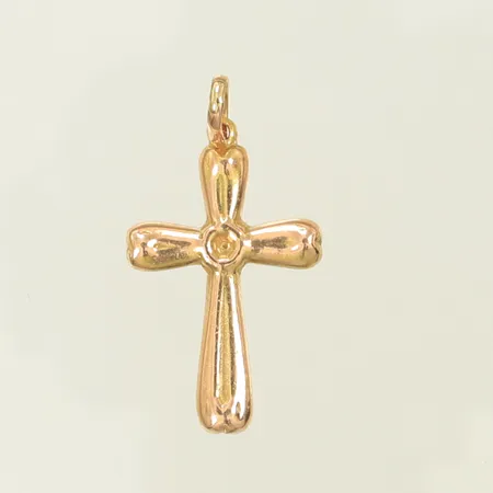 Hänge kors 33x25mm, slitet, 14K Vikt: 3,1 g