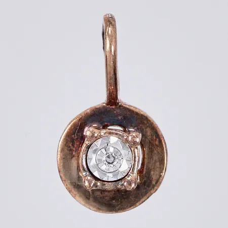 Hänge med diamant ca 1x0,005ct 8/8-slipning, 18K Vikt: 0,6 g