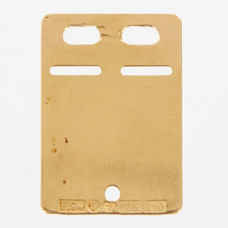Hänge, ID-bricka, 23x16mm, gravyr, 18K Vikt: 2 g