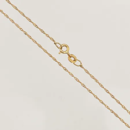Kedja Singapore, längd 40cm, bredd 1,3mm, 18K  Vikt: 1,4 g
