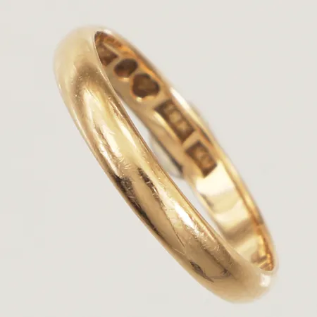 Ring slät, stl 20, bredd 3,5mm, 18K  Vikt: 3,6 g
