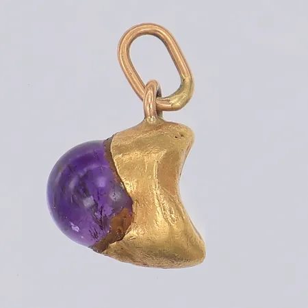 Hänge med ametist av tandguld, 16mm, 18K Vikt: 2,2 g