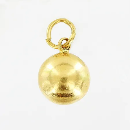 Hänge, kula, Ø9mm, 17mm, bucklor, ögla defekt, 18K Vikt: 1,5 g