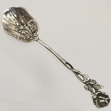 Sockersked modell Rosen, längd 11cm, GEWE Malmö år 1955, 830/1000 silver  Vikt: 13,1 g