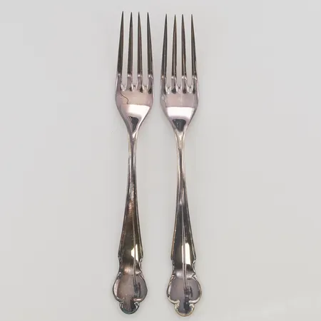 2 Bordsgafflar, 18cm, modell: Disa, 830/1000 silver, 68,2g.