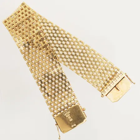 Armband Korridor, längd 19cm, bredd 22,5mm, Ädelsmycken Aktiebolag Stockholm 1968, 18K  Vikt: 67 g