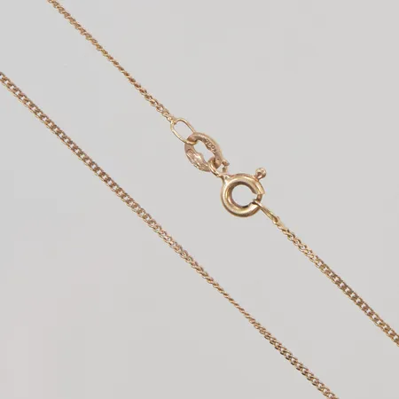 Kedja pansarlänk, 38cm, bredd: 1mm, italienska stämplar, 18K, 1,7g.