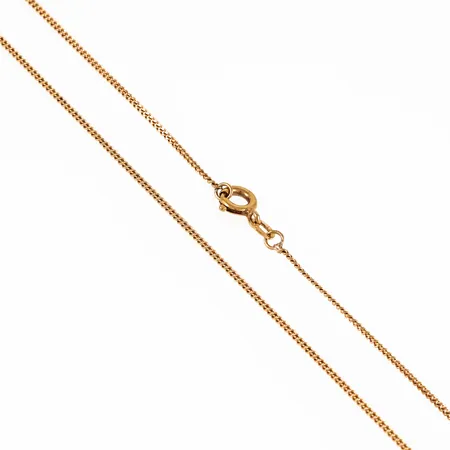 Kedja Pansar i 18K guld. Den är 39 cm lång, 1,2 mm bred och väger 2,9g. Springring. 