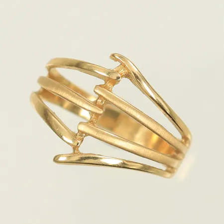 Ring stl 18½, bredd 3-15mm, 14K, 2,8g 