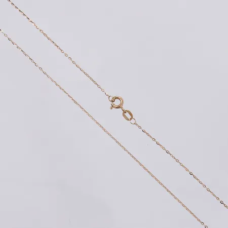 Kedja Ankarlänk längd: ca 47,5cm bredd. ca 1mm 18K  Vikt: 0,9 g