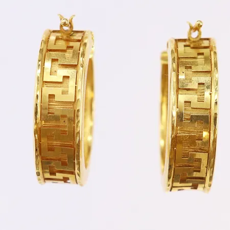 Ett par örhängen, Ø25mm, ihåliga, 18K Vikt: 6 g