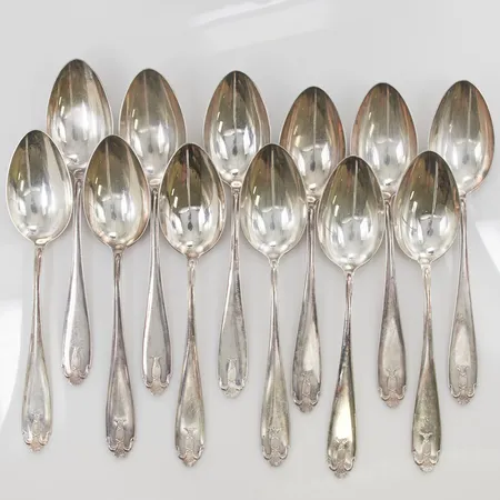 12 Bordsskedar, 18cm, modell: Vasa, 830/1000 silver, 422,7g.